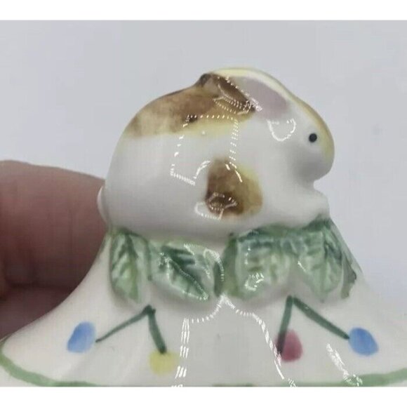 VTG The Haldon Group BUNNY RABBIT FLORAL Ceramic Sugar Creamer Bowl 1990 Cottage - Picture 16 of 16
